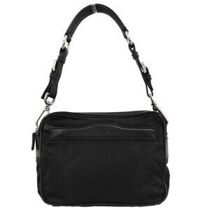 Prada Black Nylon Leather Handbag BR3310 50 XX03737